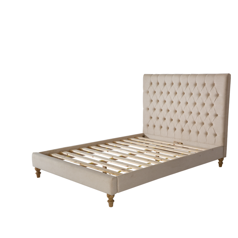 VZB0049,VZB0050,VZB0051 French Style Upholstered Button Tufted Low Foot Board Bed