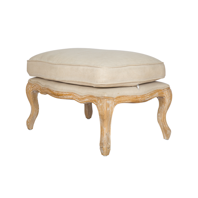 French Country Natural Ottoman