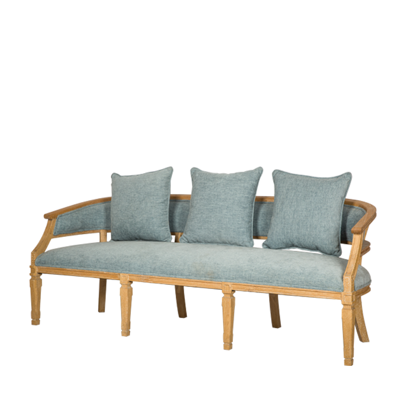 Wood Frame Upholstered Three Seats Sofa
