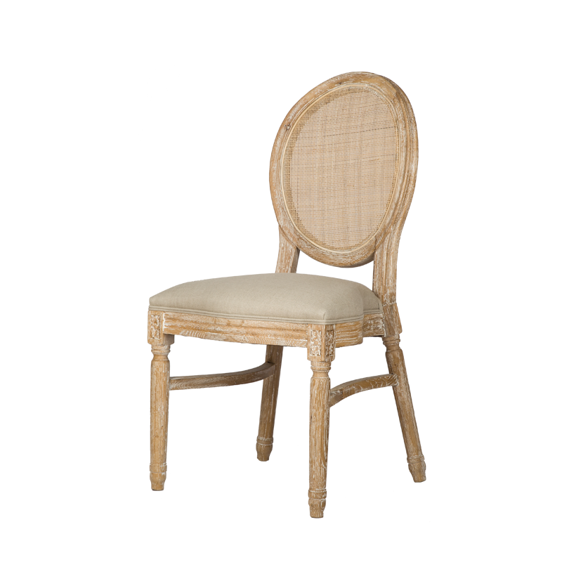 VZC0119 Louis Cane Stackable Upholstered Dining Chair