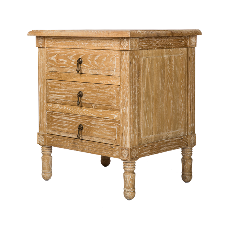 VZCA0014 French Rustic Three Drawers Nightstand