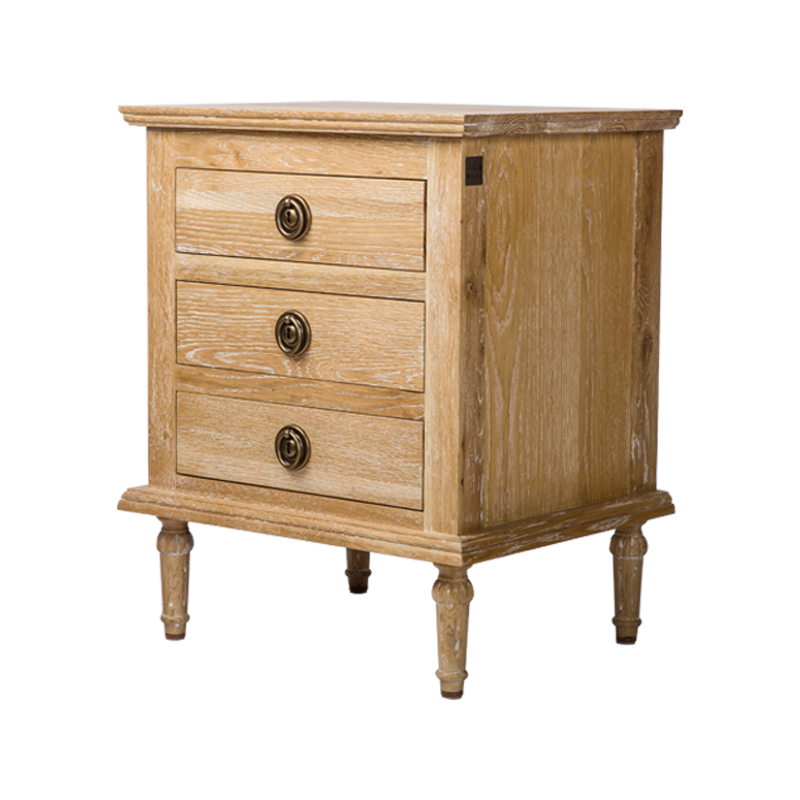 VZCA0030 French Rustic Three Drawers Nightstand