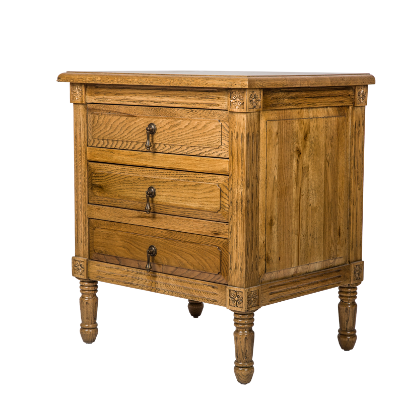 VZCA0031 French Rustic Three Drawers Nightstand